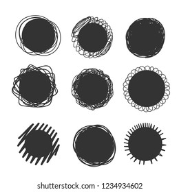 Hand made scribble circle. Hand made vector objects.