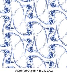 Hand made Seamless pattern from sketching pencil hatching waves. Sketch weaving design.
