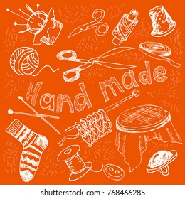 hand made set of isolated objects