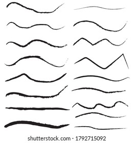 Hand made set vector underline on background