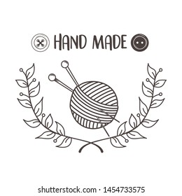 hand made sewing wool roll and needles
