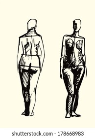 Hand Made Sketch representing people
