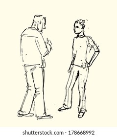Hand Made Sketch representing people