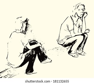 Hand Made Sketch representing people