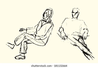 Hand Made Sketch representing people