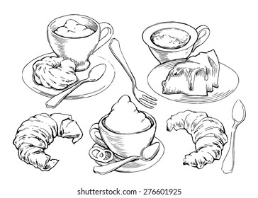 Hand made sketch of tea or coffee cup 