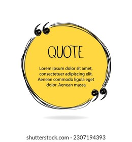 Hand made speech bubble. Quote frame, big set. Freehand text quotes. Empty colored text box templates, quote bubble, quotation symbols.