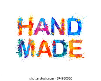 HAND MADE. Splash paint inscription