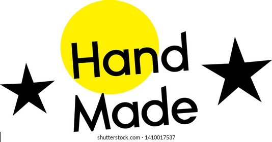 HAND MADE stamp on white