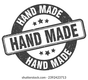 hand made stamp. hand made sign. round grunge label