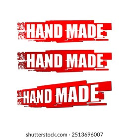 hand made stamps set design vector