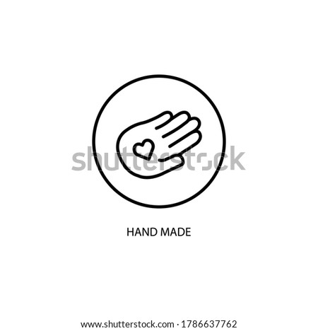 Hand made sticker simple thin line icon vector illustration