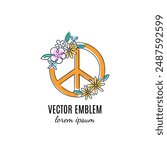 Hand made symbol in trendy line style 
