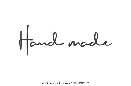 Hand made text. Calligraphic handwritten lettering text. Vector.