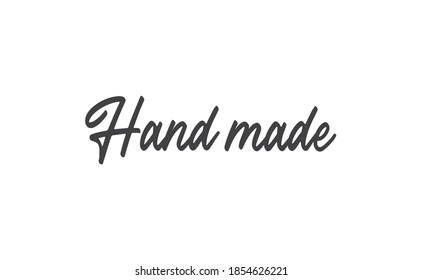 Hand made text. Calligraphic handwritten lettering text. Vector.
