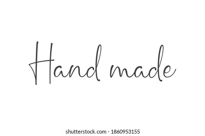 Hand made text. Calligraphic handwritten lettering text. Vector.