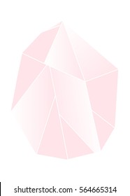 Hand made vector abstract simple design element with pink polygonal crystal isolated on white background.Unique simple hipster concept.Design for save the date,valentine day,wedding,sign,business.