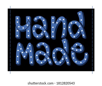 Hand made. Vector label. Isolated background.