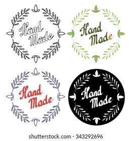 Hand made vintage logo set, hand drawn, hand lettering