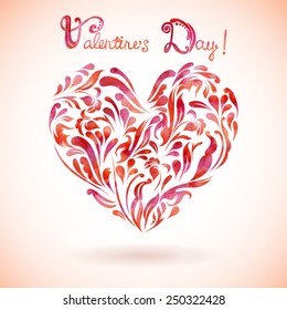 Hand made watercolor lettering for design on heart, greeting card, valentine's day invitation. Vector illustration eps 10