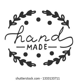 Hand made word. Hand drawn labels or tags for your project. Stamp with lettering. Calligraphy