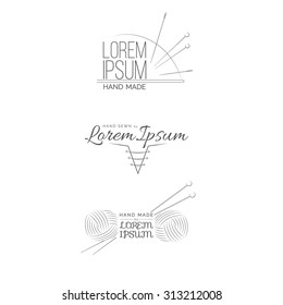 Hand made workshop and tailor shop vector logotypes modern style