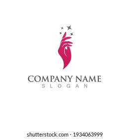 Hand magic logo and symbol vector