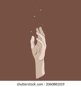 hand, magic, mystical, gestures, air, warmth of hands, vector illustration