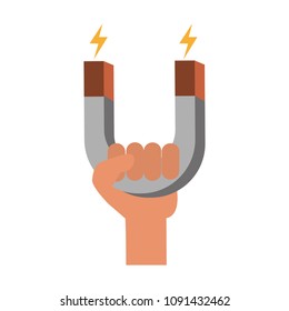 Hand with magnet