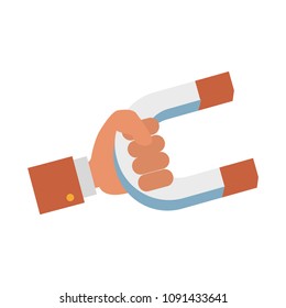 Hand with magnet