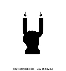 Hand magnet flat silhouette vector flat illustration design.