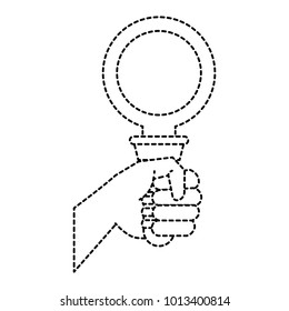 Hand with magnifying glass