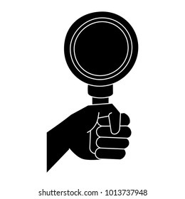 Hand with Magnifying glass