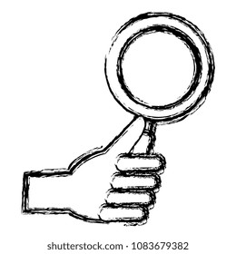 hand with magnifying glass