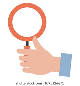 hand with magnifying glass