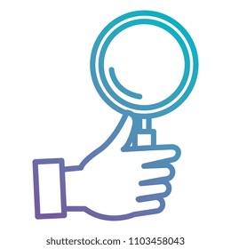 hand with magnifying glass