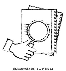 hand with magnifying glass