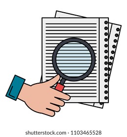 hand with magnifying glass