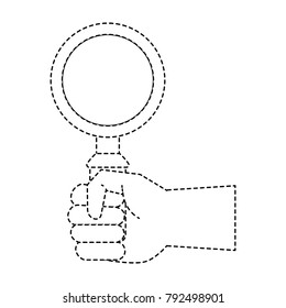Hand with Magnifying glass