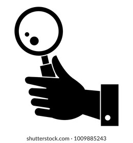 hand with magnifying glass isolated icon