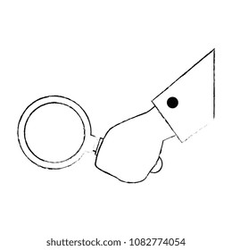 hand with magnifying glass isolated icon