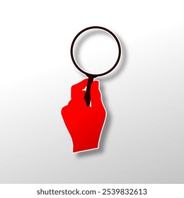hand and magnifying glass vector illustration