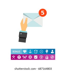 Hand and Mail Vector Icon