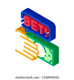Hand Make Bet Betting And Gambling Icon Vector isometric sign. color isolated symbol illustration