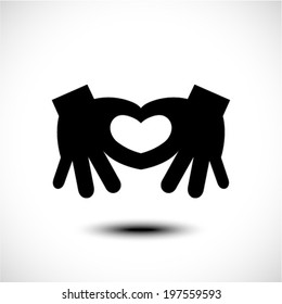 Hand make a heart. icon