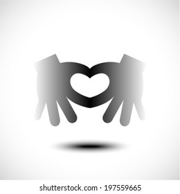 Hand make a heart. icon
