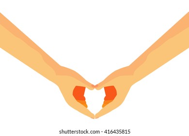 Hand, make a love shape
