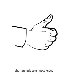 hand make thumb up comic line design