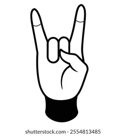 Hand making American Sign Language "I Love You" sign. Perfect for ASL art, cultural designs, and communication-themed graphic projects.