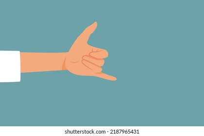 
Hand Making Call Me Gesture Vector Cartoon Illustration  Happy person making shaka sign friendship  
